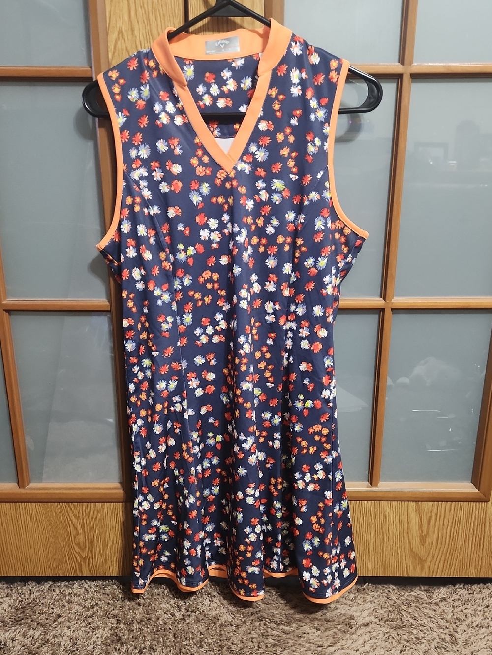 Callaway Opti Dri Blue Floral Golf Dress UPF 50 Size Medium